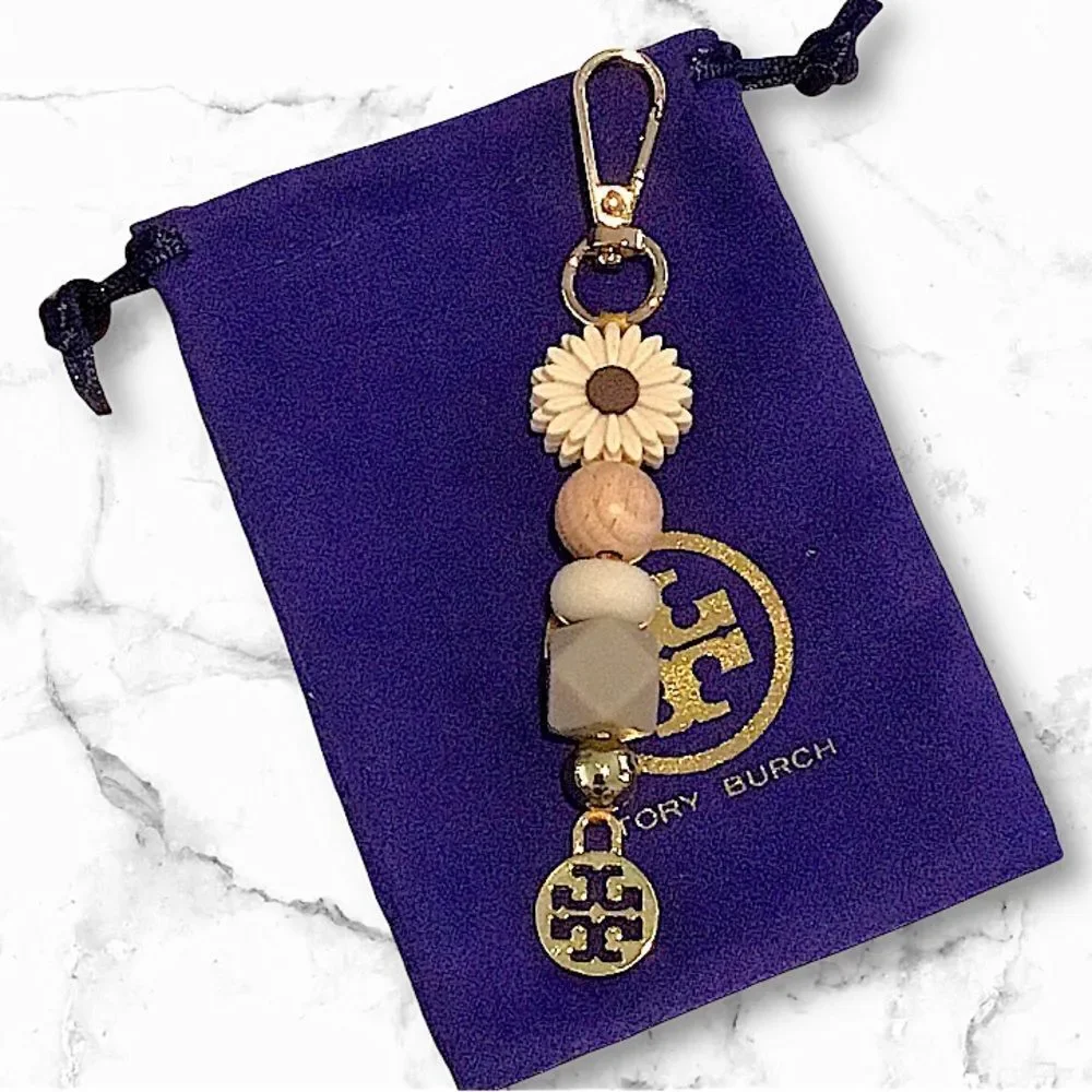 TORY BURCH LOGO CHARM KEYCHAIN OR BAG CHARM